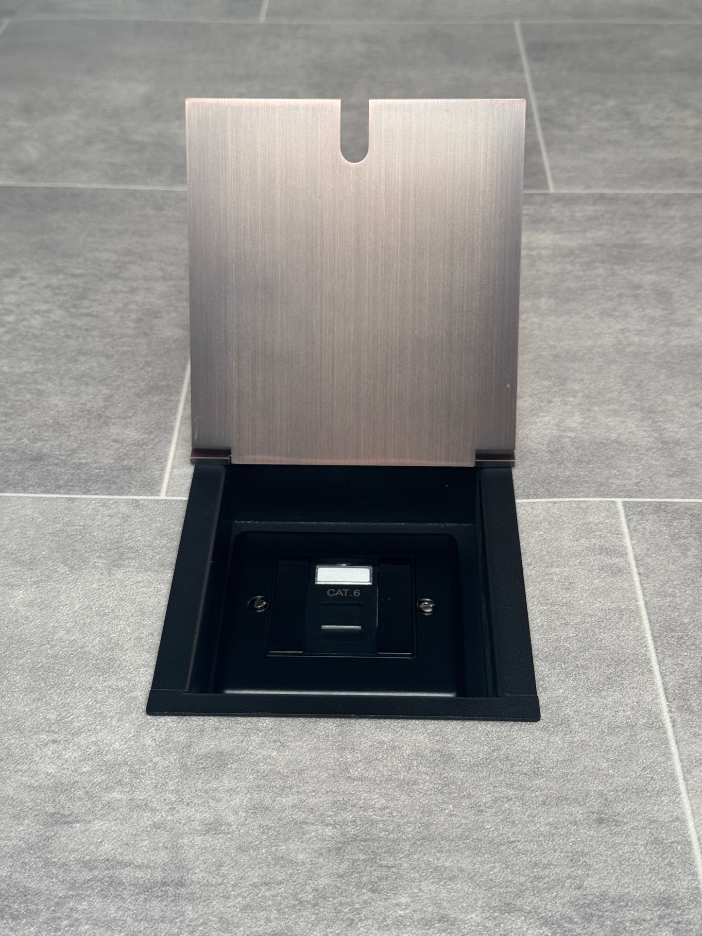 Recessed Floor Sockets - Single box (1 Gang) - Antique Copper - 1 gang cat6 socket