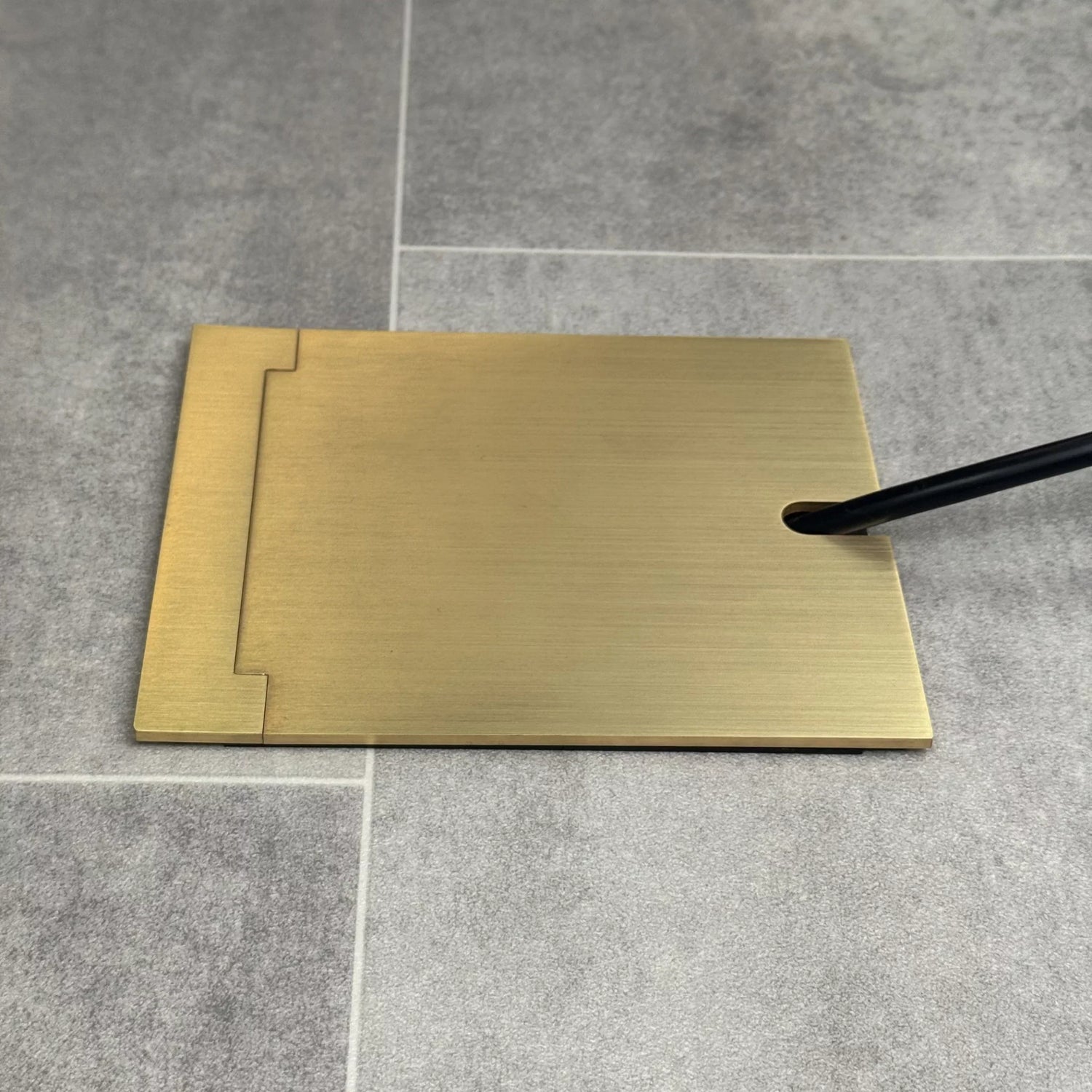 Recessed Satin Brass Floor Sockets