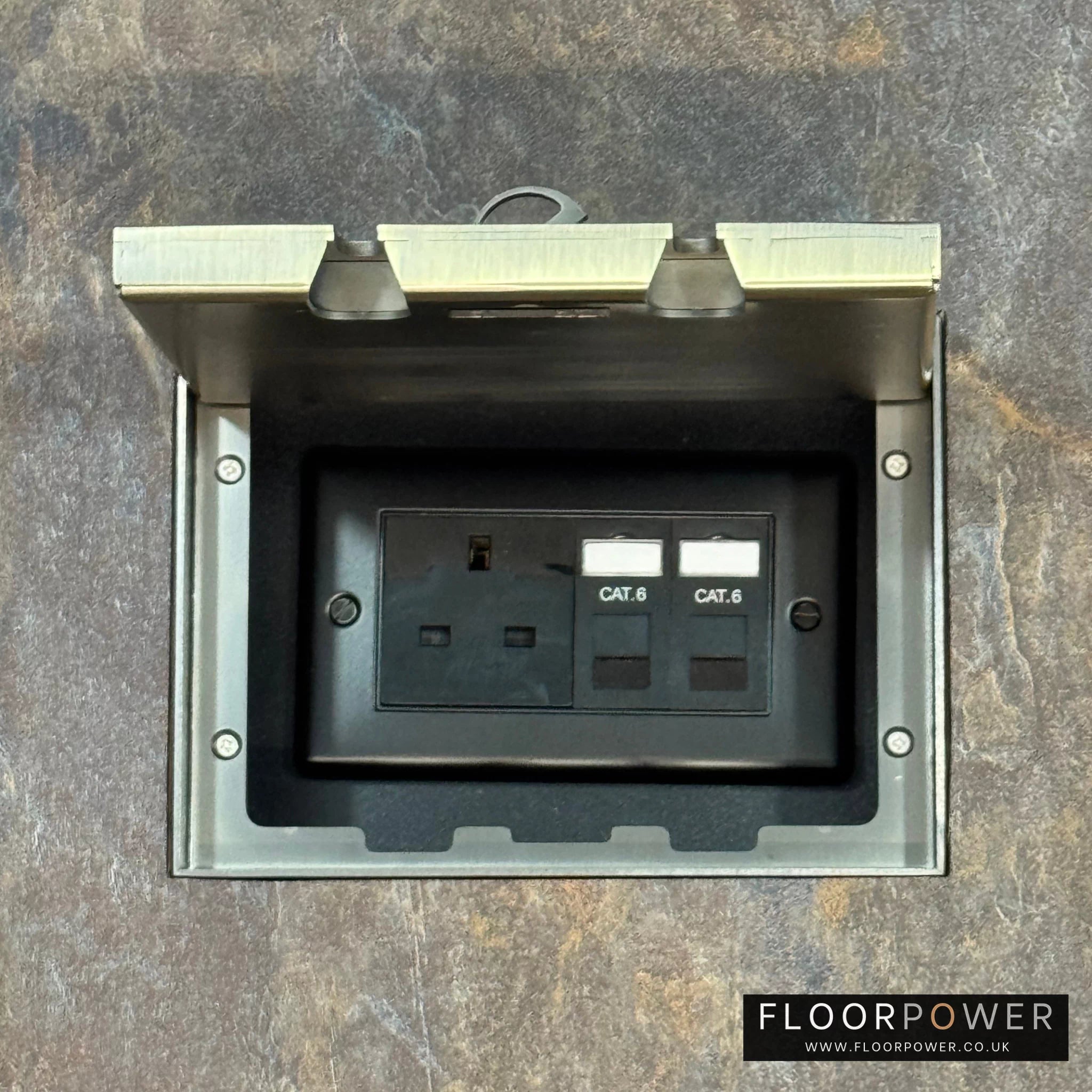 Network RJ45 Cat6 Ethernet Flush Recessed Floor Sockets - Antique Bras ...