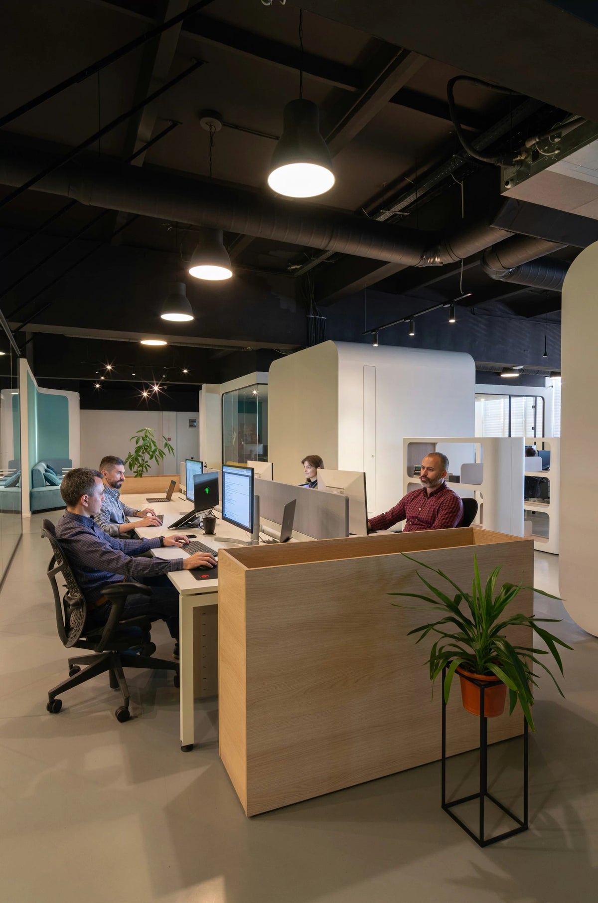 Flush Recessed Floor Sockets used in an office space.