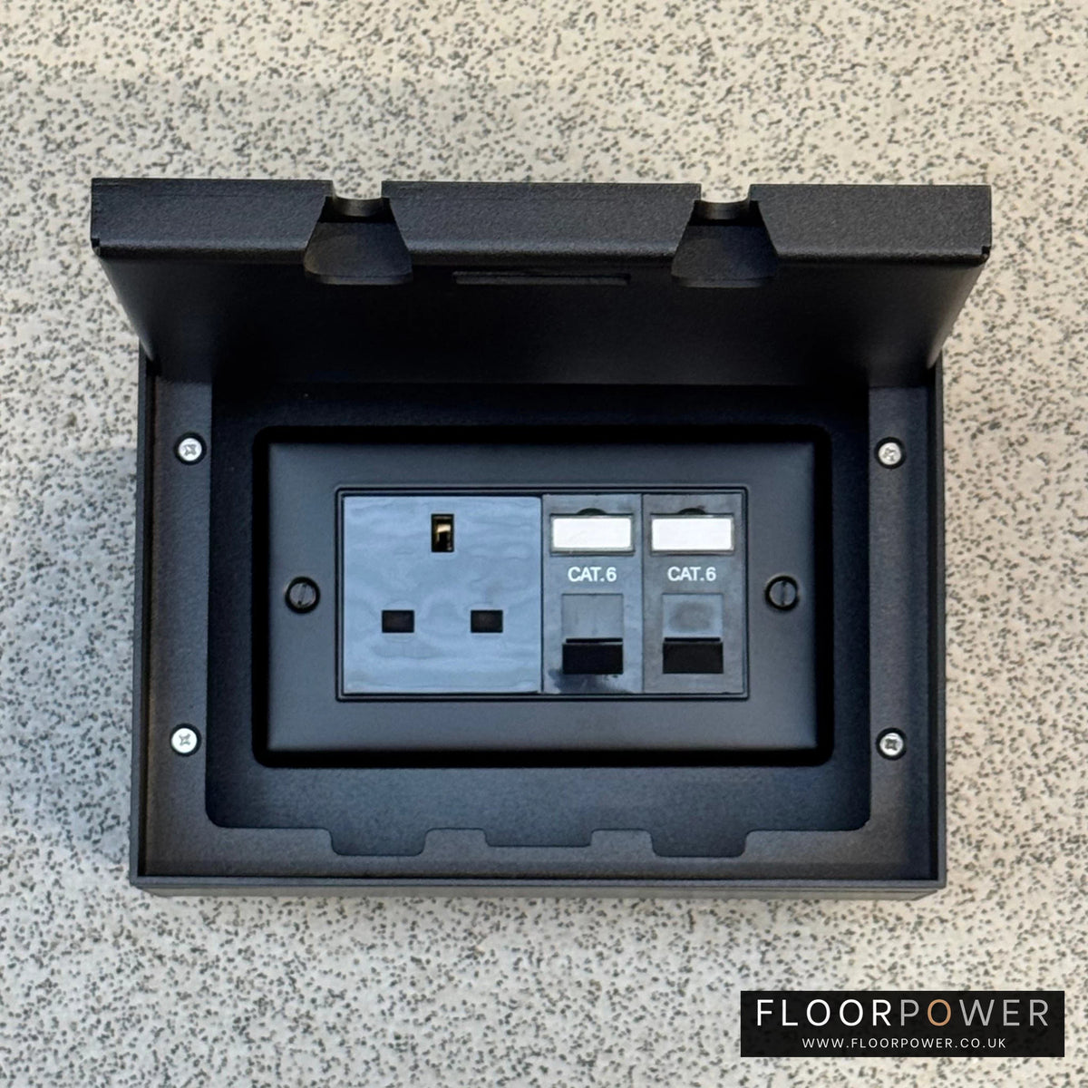 Floor Rj Socket Network RJ45 Cat6 Ethernet Flush Recessed Floor Sockets - Matt Black ...