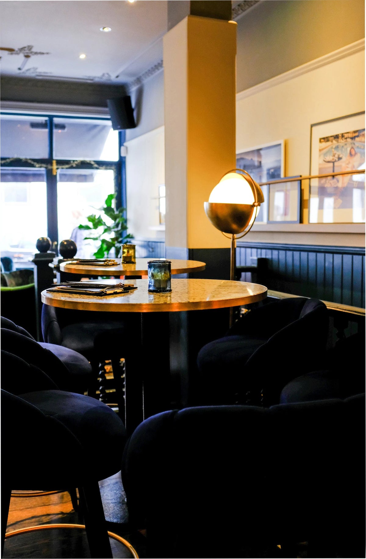 Recessed Floor Sockets used in a restaurant.